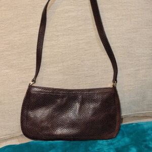 Furla Dark Brown Textured Shoulder Bag